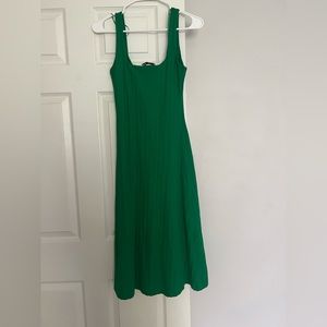 GREEN ZARA STRAPPY RIB DRESS